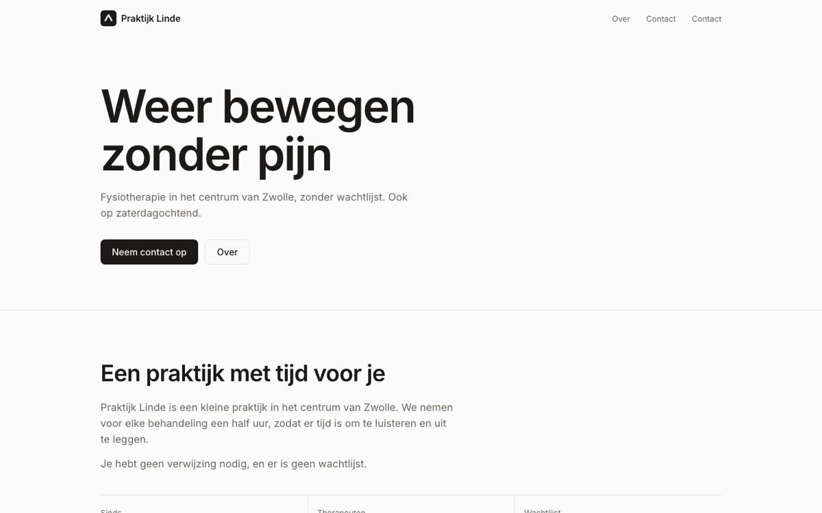 Voorbeeld van de template Basis