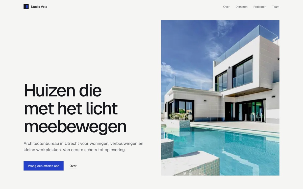 Voorbeeld van de template Zakelijk